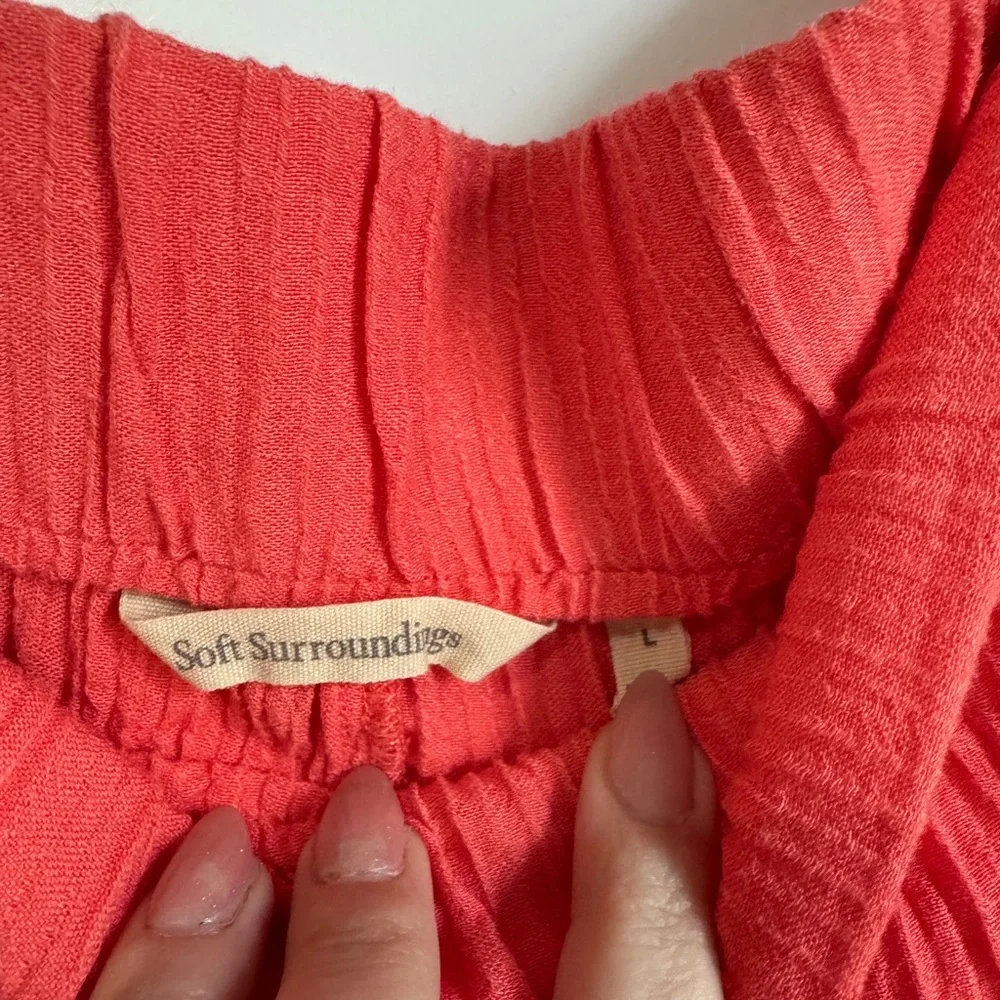 Soft Surroundings Oceo 2 Piece Matching Set Tunic Pants Size L Deep Sea Coral - Picture 6 of 10